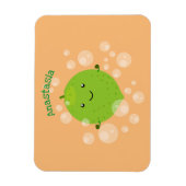 Cute green limoen bubbles cartoon afbeelding magneet (Verticaal)