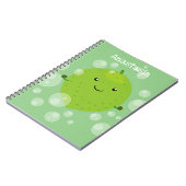Cute green limoen bubbles cartoon afbeelding notitieboek (Linkerzijde)