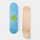 Cute green limoen bubbles cartoon afbeelding persoonlijk skateboard (Voorkant)