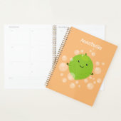 Cute green limoen bubbles cartoon afbeelding planner (Display)