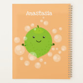 Cute green limoen bubbles cartoon afbeelding planner (Achterkant)