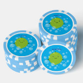 Cute green limoen bubbles cartoon afbeelding poker chips (Opstapeling)