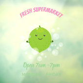 Cute green limoen bubbles cartoon afbeelding raamsticker (Vel 3)