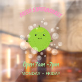Cute green limoen bubbles cartoon afbeelding raamsticker (Vel 2)