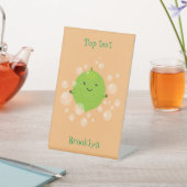 Cute green limoen bubbles cartoon afbeelding reclamebord met voetstuk (Insitu)