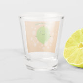 Cute green limoen bubbles cartoon afbeelding shot glas (Achterkant)