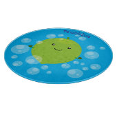 Cute green limoen bubbles cartoon afbeelding snijplank (Hoek)