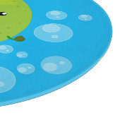 Cute green limoen bubbles cartoon afbeelding snijplank (Hoek)