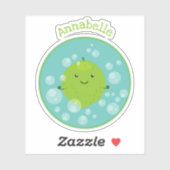 Cute green limoen bubbles cartoon afbeelding sticker (Vel)