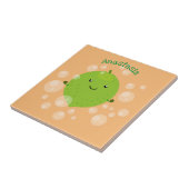 Cute green limoen bubbles cartoon afbeelding tegeltje (Zijkant)