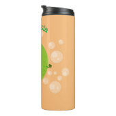 Cute green limoen bubbles cartoon afbeelding thermosbeker (Geroteerd rechts)