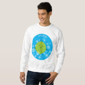 Cute green limoen bubbles cartoon afbeelding trui (Voorkant volledig)