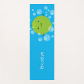 Cute green limoen bubbles cartoon afbeelding yogamat (Voorkant)