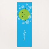 Cute green limoen bubbles cartoon afbeelding yogamat (Achterkant)