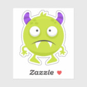 Cute Green Little Monster Halloween Sticker (Vel)