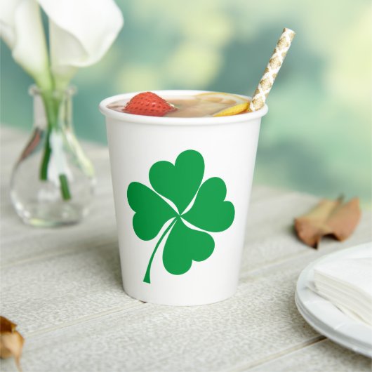 Cute Green Lucky 4 verlaat hart Clover shamrock Papieren Bekers (Insitu)