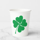 Cute Green Lucky 4 verlaat hart Clover shamrock Papieren Bekers (Achterkant)
