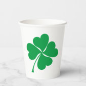 Cute Green Lucky 4 verlaat hart Clover shamrock Papieren Bekers (Voorkant)
