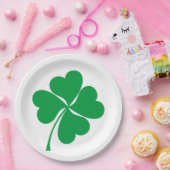 Cute Green Lucky 4 verlaat hart Clover shamrock Papieren Bordje (Feest)