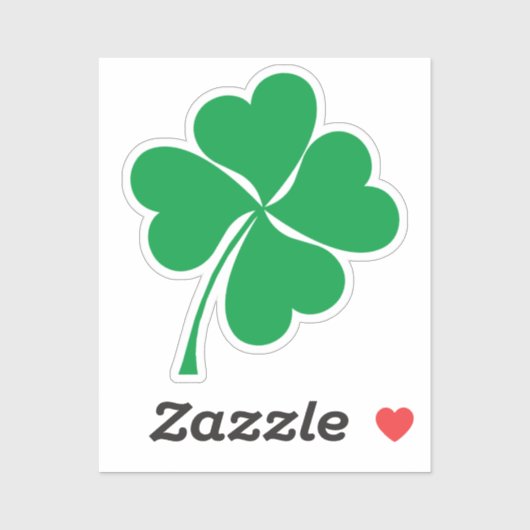 Cute Green Lucky 4 verlaat hart Clover shamrock Sticker (Vel)