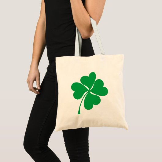 Cute Green Lucky 4 verlaat hart Clover shamrock Tote Bag (Voorkant (product))