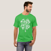 Cute Green Lucky Shamrock Clover Cat Lover St. Pat T-shirt (Voorkant volledig)