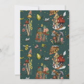 Cute Green Merry Mushrooom Ugly Sweater Kerstmis Kaart (Achterkant)