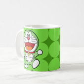 Cute Green Mini Doraemon Anime Koffiemok (Voorkant links)