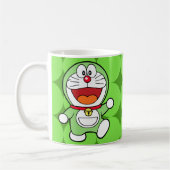 Cute Green Mini Doraemon Anime Koffiemok (Links)