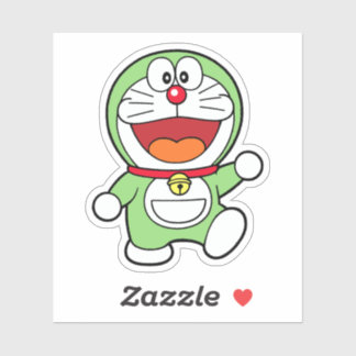 Cute Green Mini Doraemon Anime Sticker