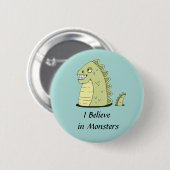 Cute Green Monster Button (Voorkant /achterkant)