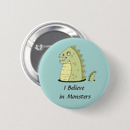 Cute Green Monster Button (Voorkant /achterkant)
