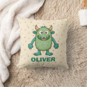 Cute Green Monster, gepersonaliseerd Kussen (Deken)