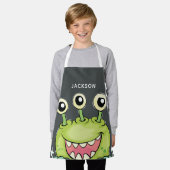 Cute Green Monster, gepersonaliseerd Schort (Gedragen)
