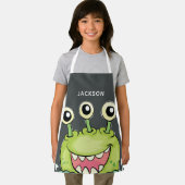 Cute Green Monster, gepersonaliseerd Schort (Insitu)