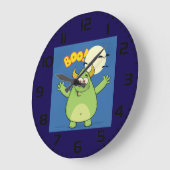 Cute Green Monster Halloween Boo Grote Klok (Hoek)