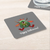 Cute green monster Paper Onderzetter (Schuin)