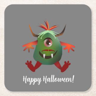 Cute green monster Paper Onderzetter