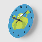 Cute Green Monster Ronde Klok (Hoek)