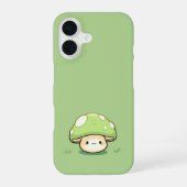 Cute Green Mushroom – Whimsical Nature iPhone Case iPhone 16 Hoesje (Achterkant)