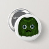 Cute Green Mustache Monster Badge/Button Ronde Button 5,7 Cm (Voorkant /achterkant)