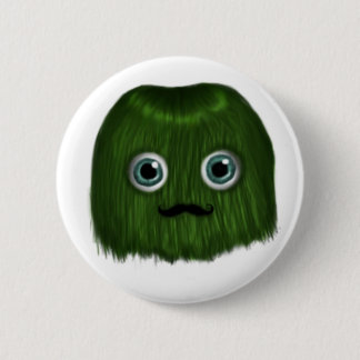 Cute Green Mustache Monster Badge/Button Ronde Button 5,7 Cm