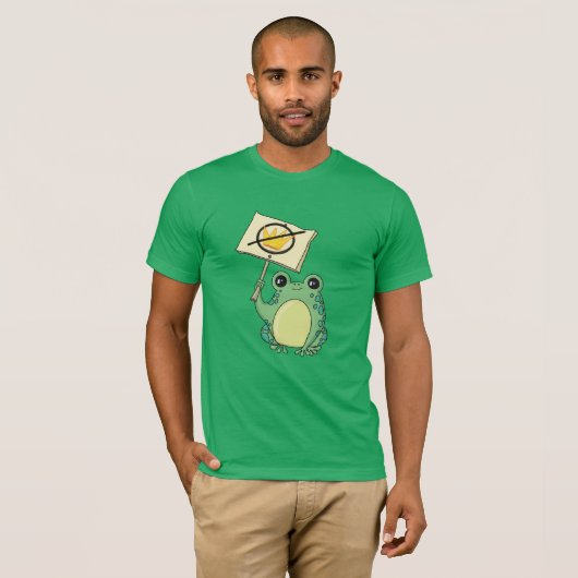 Cute Green No Kings Frog T-shirt (Voorkant volledig)