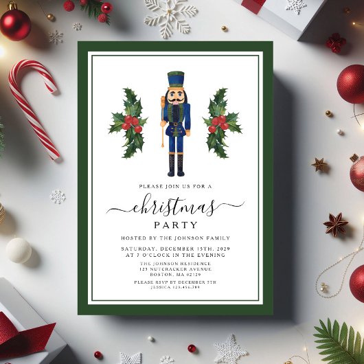 Cute Green Nutcracker-kerstfeest Kaart