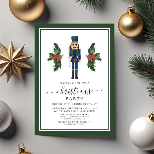 Cute Green Nutcracker-kerstfeest Kaart