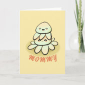 cute green octopus mother Card Kaart (Voorkant)