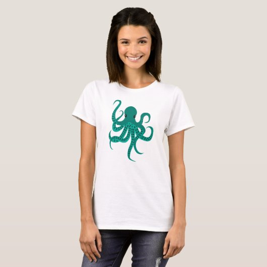 Cute Green Octopus T-shirt (Voorkant volledig)