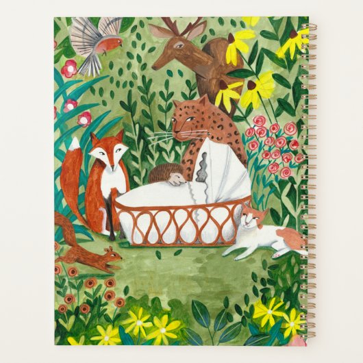 Cute Green Oerwoud Animals-planner Planner (Achterkant)