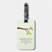 Cute Green Owl Bagagelabel (Achterkant verticaal)