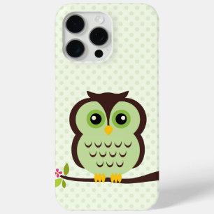 Cute Green Owl iPhone 15 Pro Max Hoesje